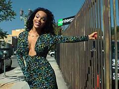 Gorgeous Ebony Tranny Masturbates Pierced Cock Solo