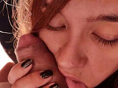 What a delicious blowjob under the sunny sky!