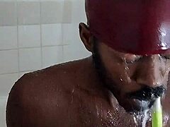 Kisses in the dorm with a pretty brunette