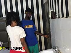 She uses husband's rose on her pussy sensually.