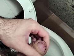 Small 18+ Cock Handjob In Public Bathroom