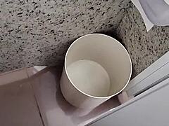 Small 18+ Cock Handjob In Public Bathroom