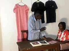 In the fake tailor shop, I let him fuck my huge ass in doggystyle