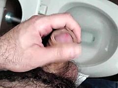 Small 18+ Cock Handjob In Public Bathroom