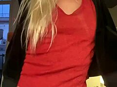 A beautiful blonde with cute features and charm