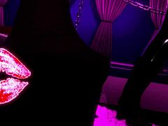 gothic girl in a bdsm pegging virtual reality experience