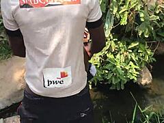 Just had a quick bang by the riverside with this Asian hottie and her big cock lover. Man, that outdoor action was wild!