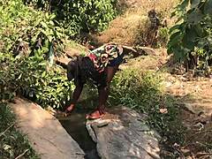 Just had a quick bang by the riverside with this Asian hottie and her big cock lover. Man, that outdoor action was wild!