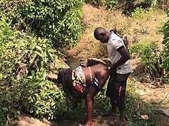 Just had a quick bang by the riverside with this Asian hottie and her big cock lover. Man, that outdoor action was wild!