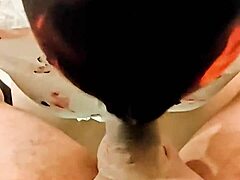 yo, this latina milf gives a real homemade blowjob to the worker!