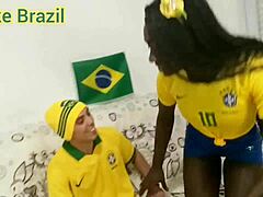Fernanda watches world cup at myke brazil's house