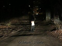 Autumn's Naked Walk in Public! Stunning Blonde Flashing Tits and Pussy Outdoors!