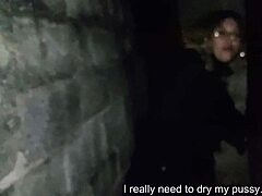 Couple Caught Peeing and Fucking in Public Behind Church Walls.