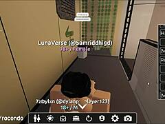 New session with beautiful girl in Roblox game