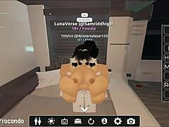 New session with beautiful girl in Roblox game
