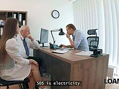 Petite Whore Mina K Gets Dirty in Office for Loan Approval