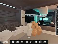 New session with beautiful girl in Roblox game