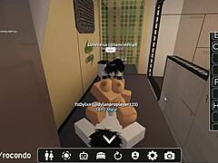 New session with beautiful girl in Roblox game