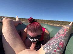 Caught deep throating mermaid