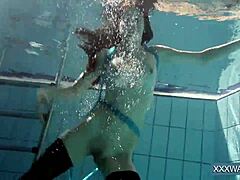just chilling with hot hungarian teen petra getting frisky in the swimming pool