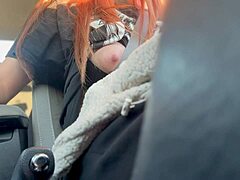 italian milf artemisia love flashes big tits while driving, long hair fetish.