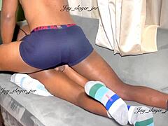 Petite African Beauty Rough Fucked in Cowgirl Style. Pussy Eating Ends with Sticky Cumshot!