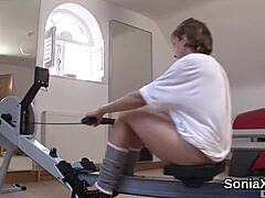 Intriguing unfaithful English mature lady Sonia teases with her impressive features