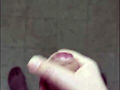 Double angle view of intense solo masturbation session