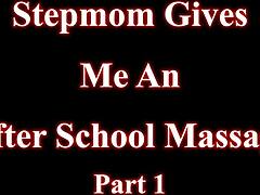 Stepmom gives after school massage