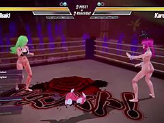 Lesbian competition with kissing and touching