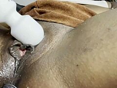 Big Dildo Drives Horny Ebony to Cream Her Pussy with Hot Orgasms