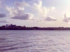 brazilian latina wife rides in bikini on boat