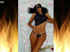 Jade the pretty brunette from Rio flashes lingerie and tight wet pussy for husband cock.