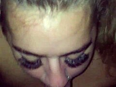 Blonde BBW gives sloppy blowjob to monster BBC!