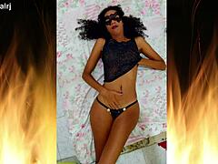 Jade the pretty brunette from Rio flashes lingerie and tight wet pussy for husband cock.