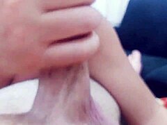 Jap teen secretly sucks cock while he naps on the sofa 😏