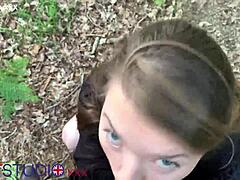 hot teen gives pov outdoor blowjob in panties 😍