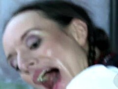 gundula pervers finds her big cock popeye and gets a facial cumshot from him in germany.