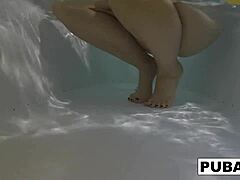 Sexy Blonde Nadia Feels Pleasure Bathing With Rubber Duckies
