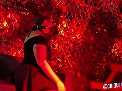 Fat Chick from Public Crowd Gets Erotic Wax Play on Outdoor Stage in Spanish Heat!