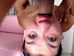 rough throat banging leaves latina wet and emotional with big cock face fucking