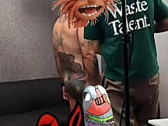 veronica's first tattoo session turns into hardcore blonde banging.