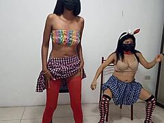 Wow! Mature Women Dance in Skirts Shaking Sensual Butts for Young Man!