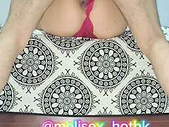 milf in red lingerie flaunting her natural tits 😍