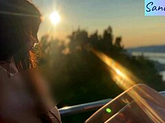 hungarian latina brunette's nipples played in public paradise