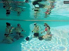 Couple films Eva Sasalka and Jason banging underwater in pool