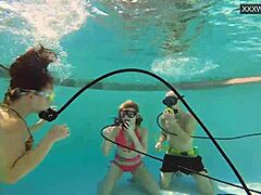 Couple films Eva Sasalka and Jason banging underwater in pool