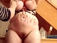 Sara is tied and humiliated as a slave.