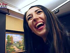 petite olyssia and kinky ryann explore each other’s twats before sharing a hard cock.