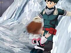 Ochako fucks Midoriya rapidly